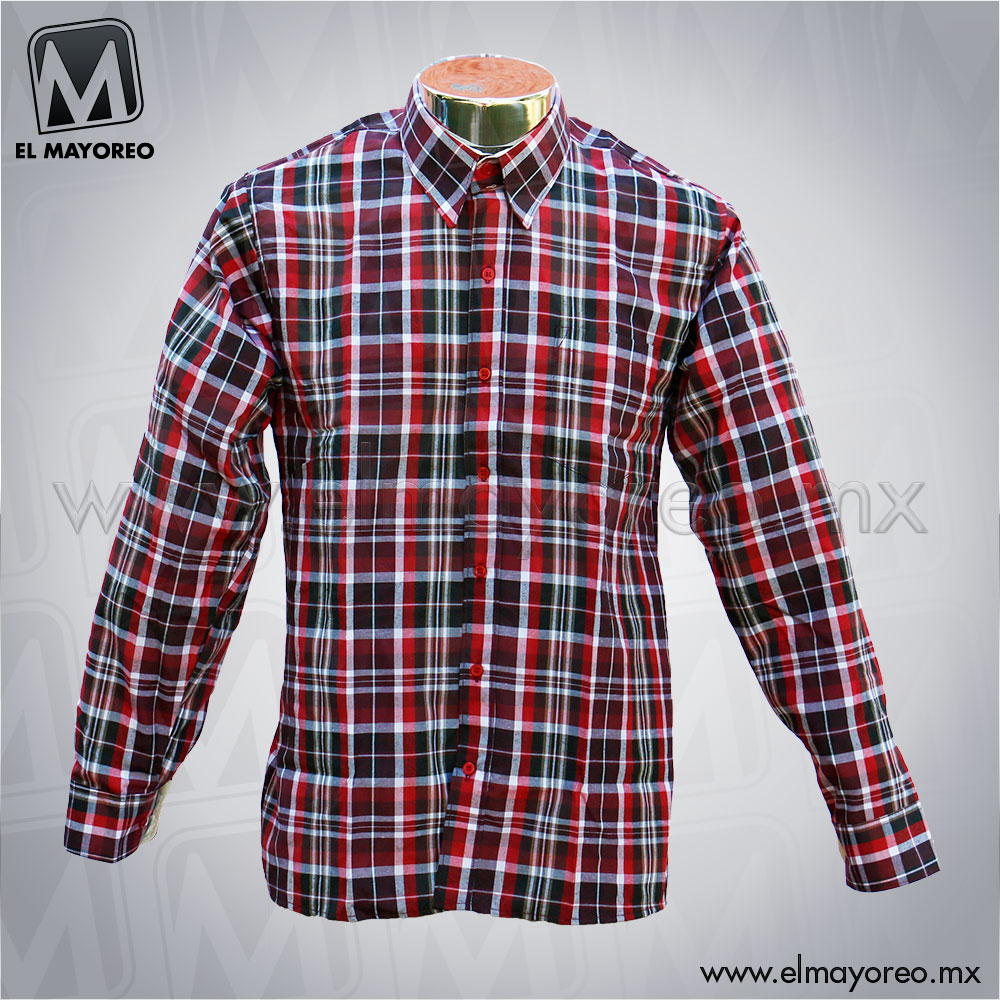 Camisa orders de cuadros roja con azul